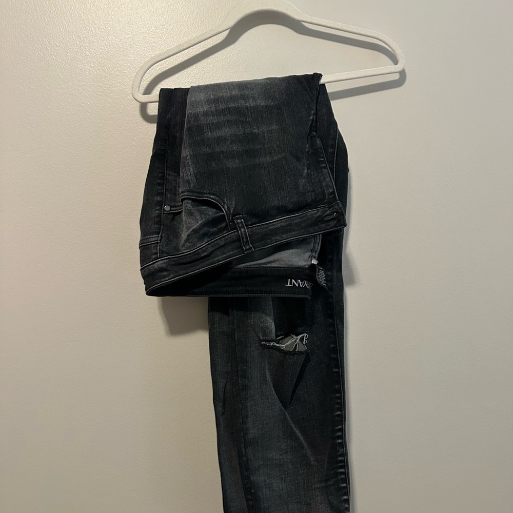 Lane Bryant Black Ripped Skinny Jeans Size 24